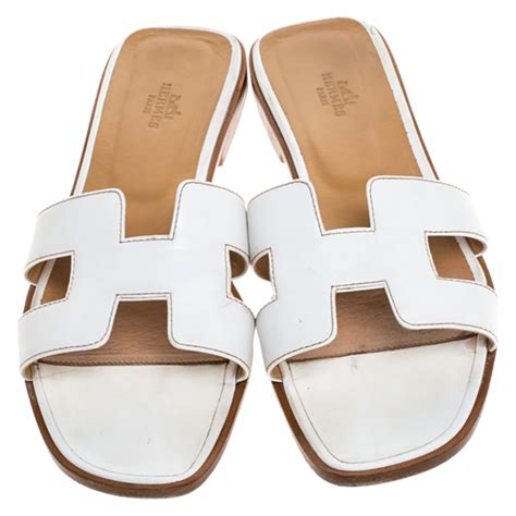 white hermes slides